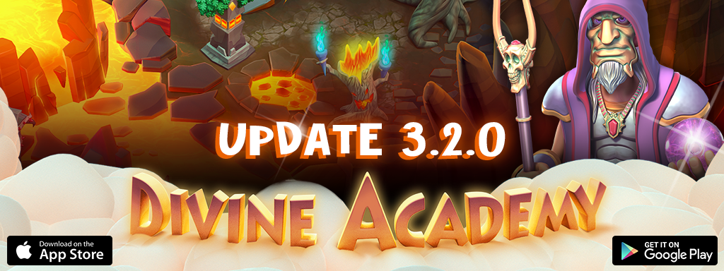 Update 3.2.0 of Divine Academy is avaible on iOS and Android!